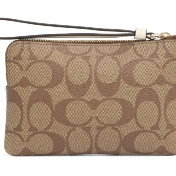 Brand New Coach Leather Strap Monogram Wristlet. Still wrapped! Gorgeous! NWOT. - Picture 2 of 7